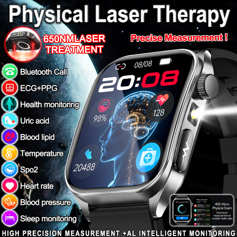 2025 New AI-GPT  Diagosis ECG Health Smart Watch Men Blood Pressure Lipid Uric Acid  Intelligent Q&A Health smart bracelet  Men