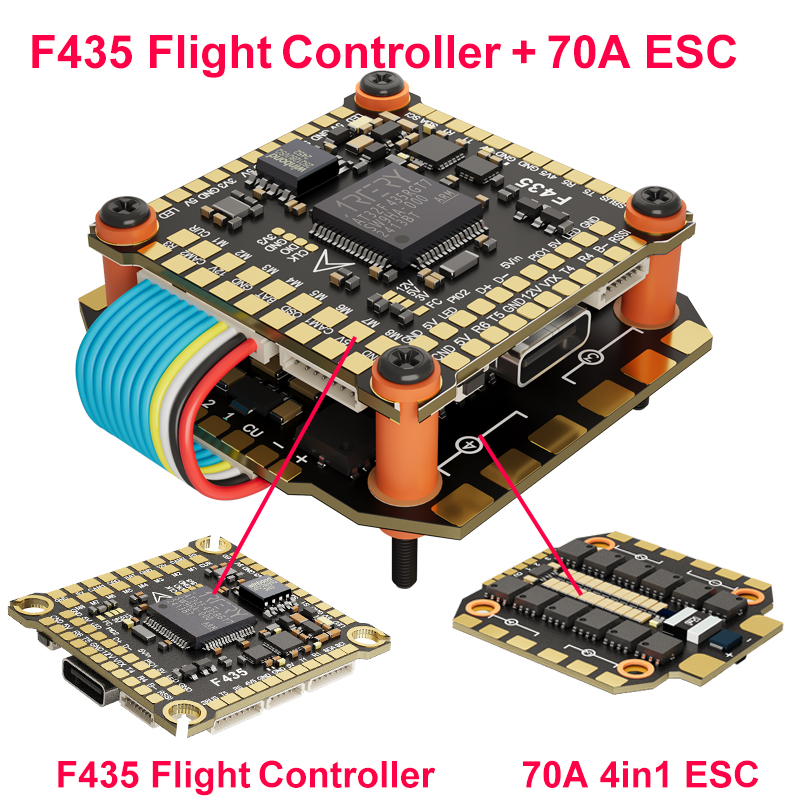 DAKE F435 V3/V4 FC ESC Stack 3-8S Lipo Flight Control BLS 55A/60A/70a 4 in 1 ESC 30x30  RC FPV Racing Drone