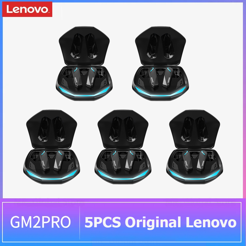 5PCS Original Lenovo GM2 Pro  TWS Wireless Headphones Sliding Cover Gaming Earphone Bluetooth 5.3 Sport Earbuds Music Headsets