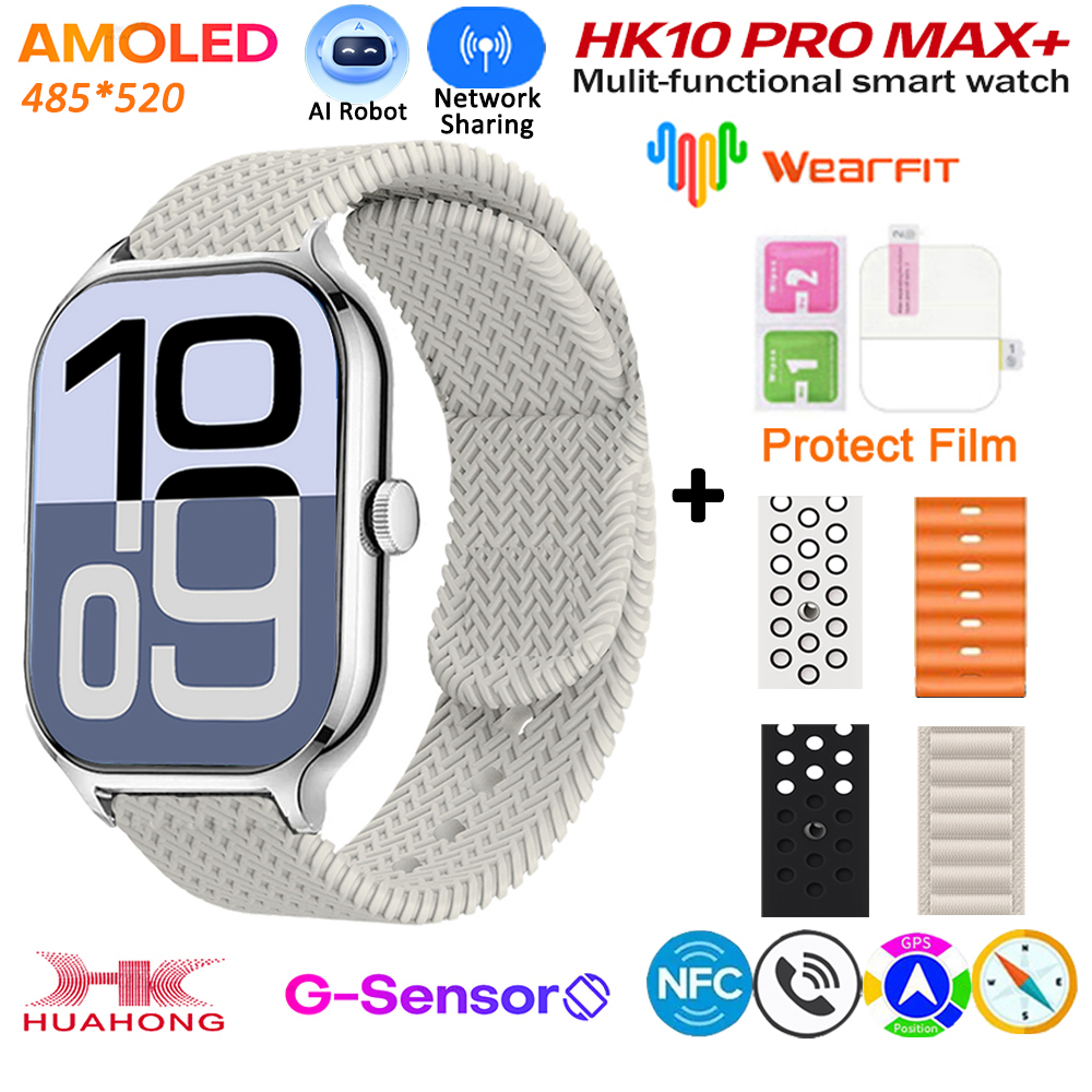 2025 HK10 Pro Max Plus GEN2 SmartWatch Original Series 10 AI ROBOT AMOLED NFC Compass GPS 4GB Local Album Music Network Watch
