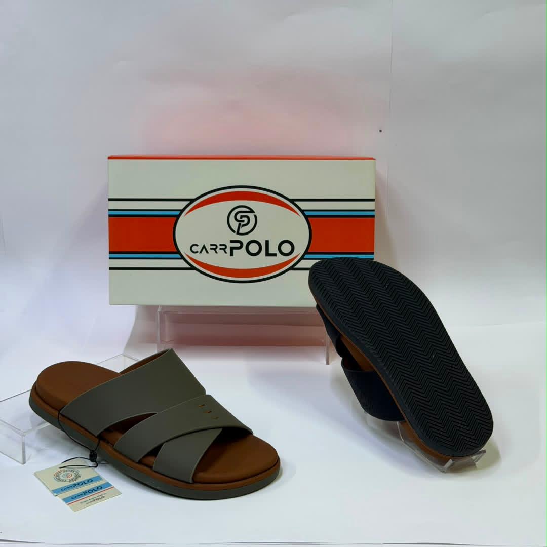 CarrPolo White & Brown Cross-Strap Sandals