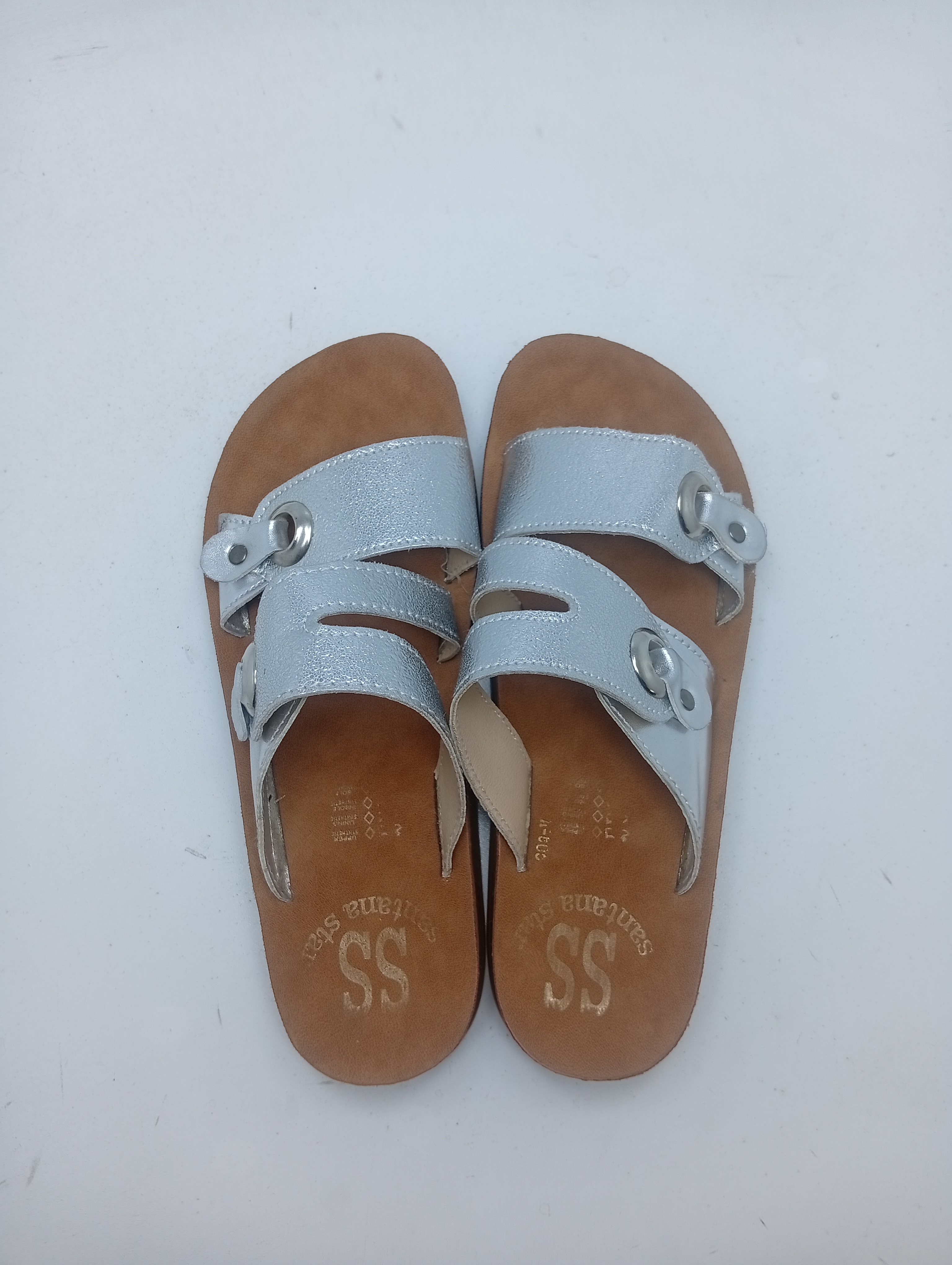 Santana Star Women's Silver Slide Sandals