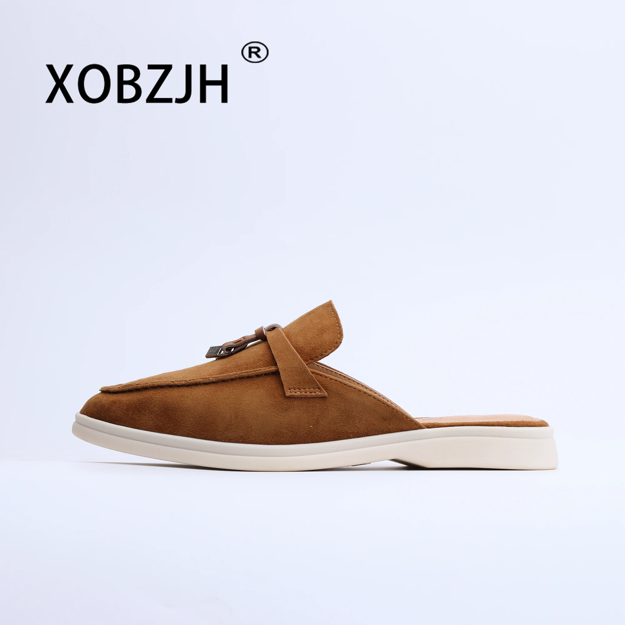 No Logo-Luxury Designer Tassel Suede Leather Loafers for Women 2025 Slip On Slippers Flat Shoes Work Walking Shoes High Quality