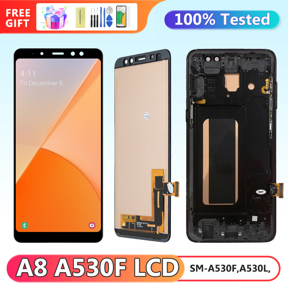 tft A530 Display Screen, for Samsung Galaxy A8 2018 A530 A530F Lcd Display Digital Touch Screen with Frame Replacement