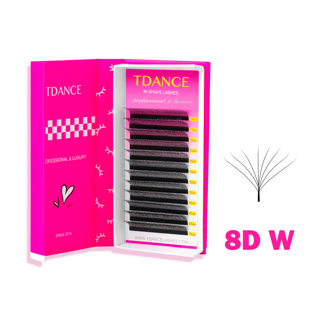 TDANCE W Shape Lash Soft Handmade 3d 4d 5d 6d 8d Premade Volume Fan C D 0.07MM Eyelashes Extension