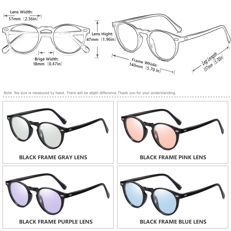 CoolPandas Unisex Photochromic Sunglasses Polarized Men Women Driving Glasses TR90 Small Round Lens Anti-Glare lunette de soleil