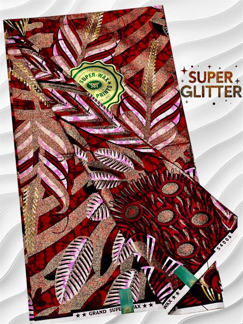Shine Like Royalty: Original Super Glitter Grand Super Wax – Elite Atamfa Turmi for Stunning Dashiki & High-Fashion African Outfits