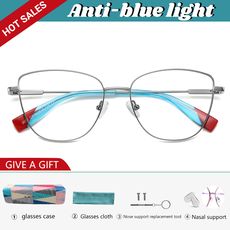 VICKY New Myopia Prescription Glasses Hyperopia Reading Glasses Women Anti Blue Light Computer Glasses Optical Eyeglasses Frame