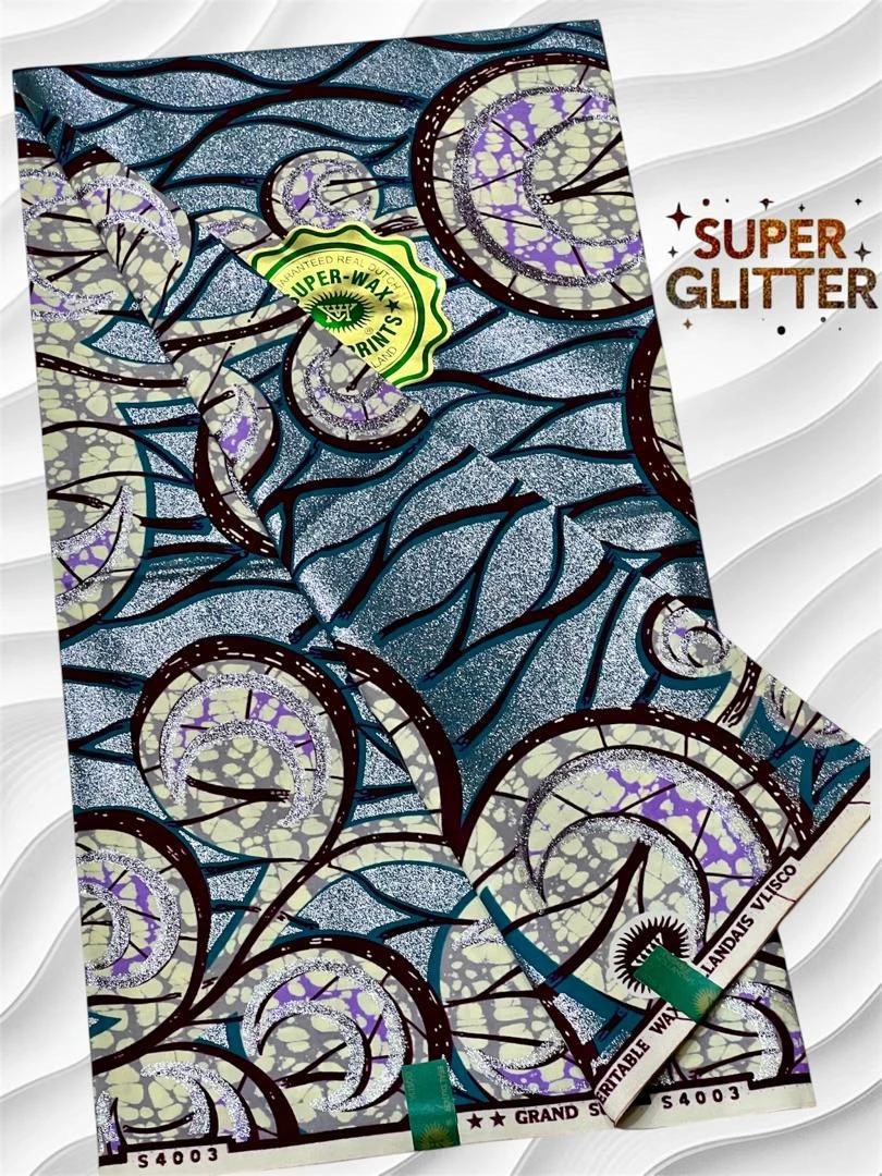 Shine Like Royalty: Original Super Glitter Grand Super Wax – Elite Atamfa Turmi for Stunning Dashiki & High-Fashion African Outfits