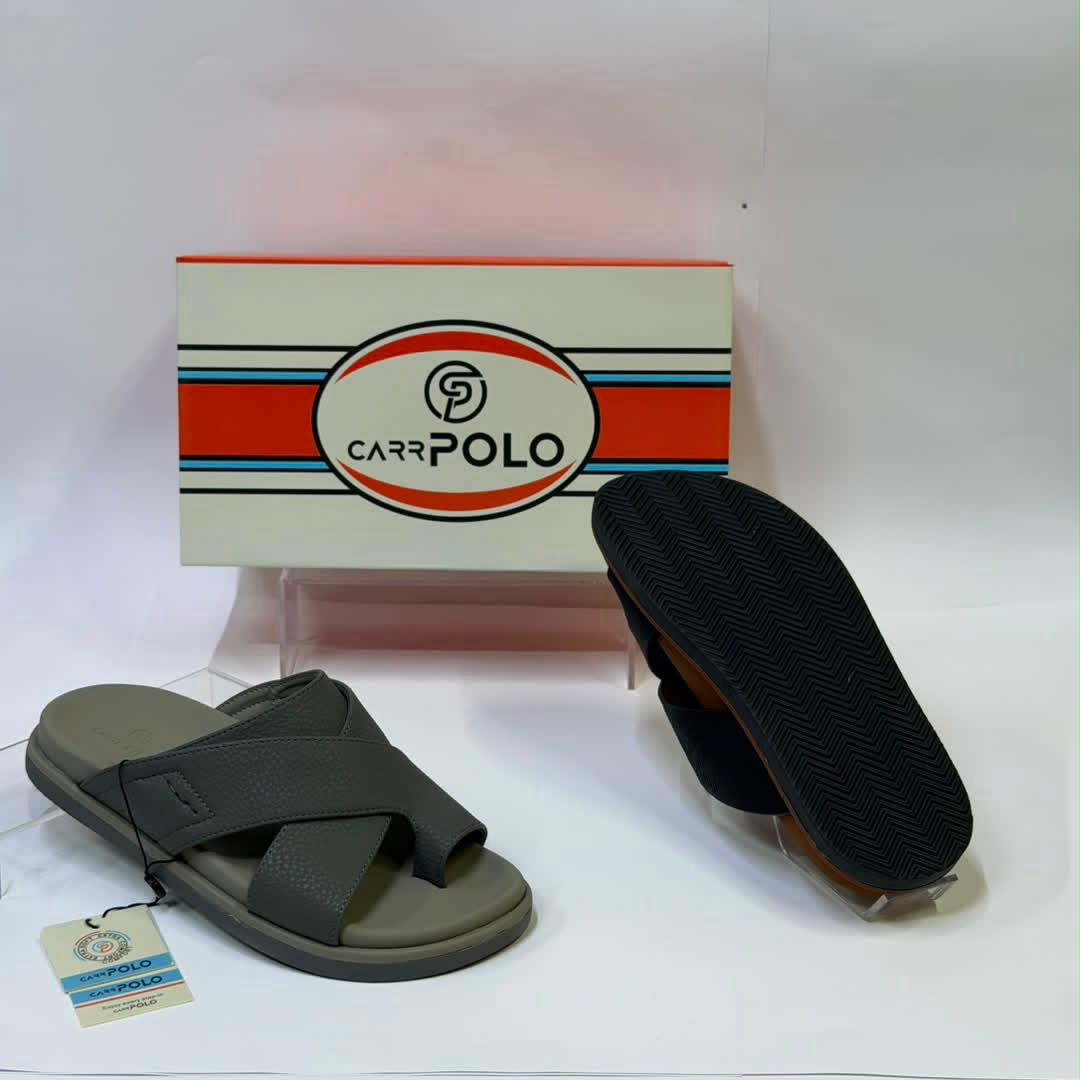CarrPolo White & Brown Cross-Strap Sandals