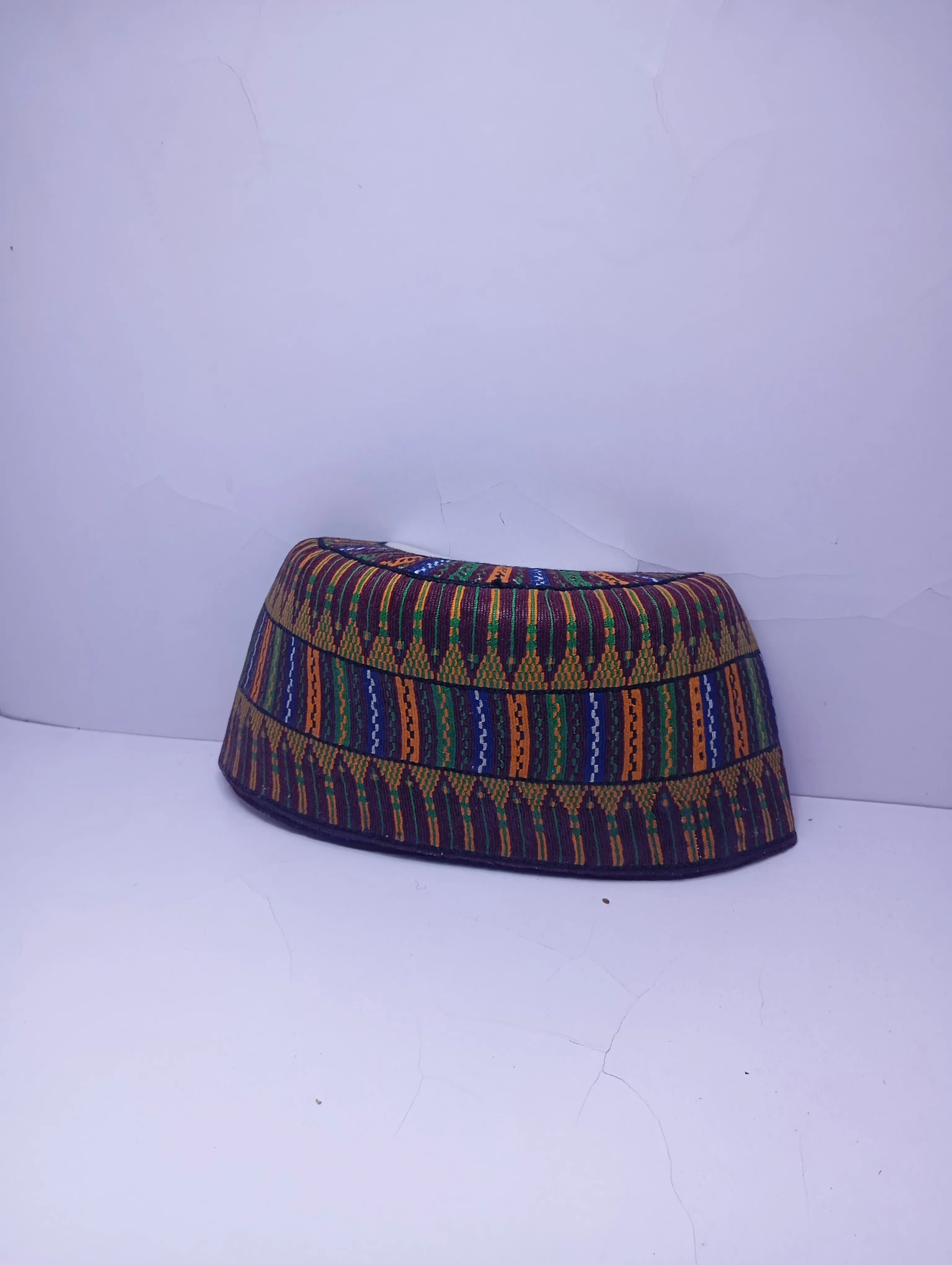 Original Handwoven Hausa Fulani Zawa Cap – Bangol Kindei Bama Style | Men’s Knitted Maiduguri Cap Sizeof 23 