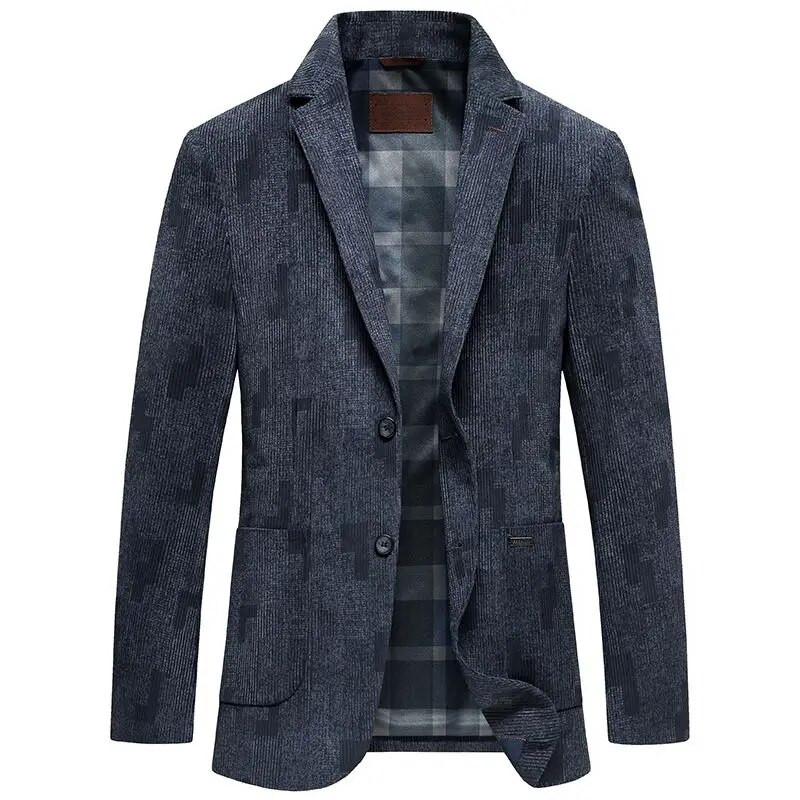 Boutique Men's Suits Fashion Business Versatile Gentlemen Casual Printing Plaid Korean Small Suits Single Button Single Western