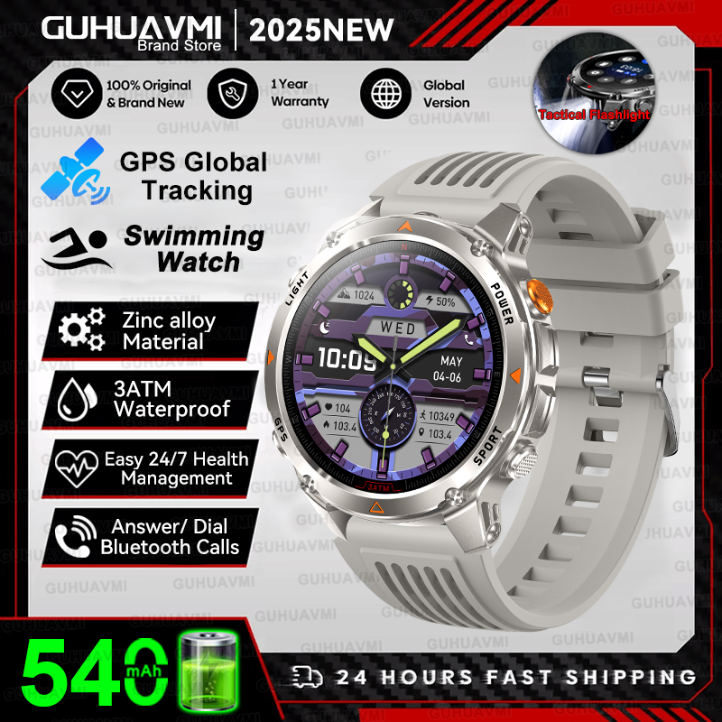 2025 New Professional GPS Sports Smart Watch Outdoor RIDE Run GPS track Swim Watchs Compass Altimeter 3ATM Sports Bracelets Men