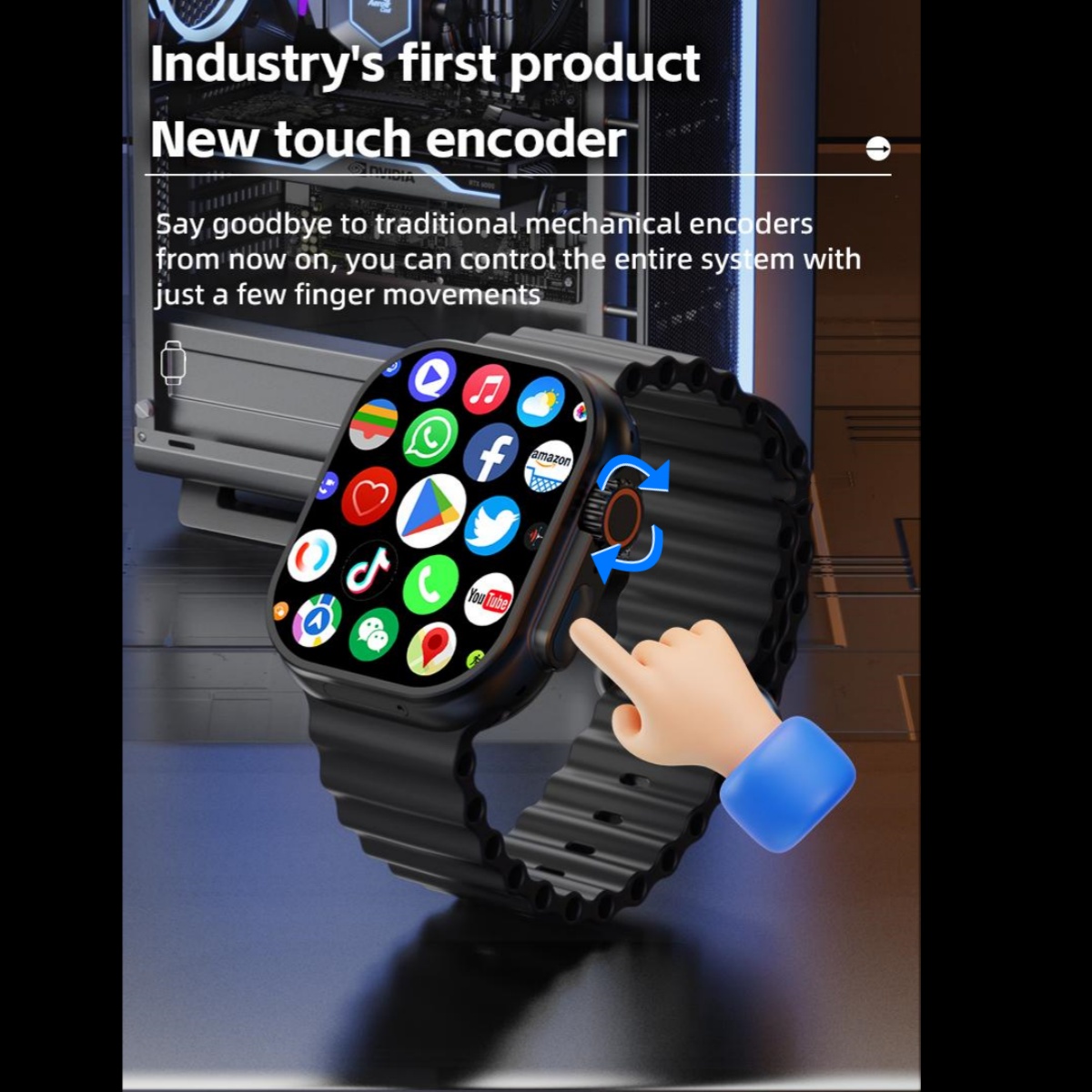 CD12 Smartwatch Touch Encoder 2.26-inch Amoled Smart Watch With 180° Rotary Camera  2080Mah Battery GPS WIFI Global Call Compass