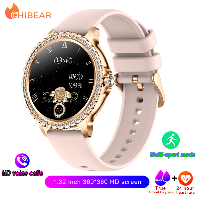 2025 New Fashion Women Smart Watch AMOLED HD Screen Sports Watch Health Heart Rate Voice Call Smart Watch For Android IOS