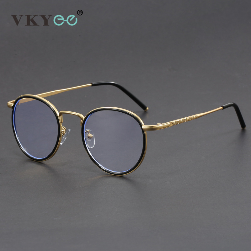 VICKY New Retro Round Geometric Design Men's and Women's Anti-blue Light Reading Glasses Can Be Customized Prescription 1043