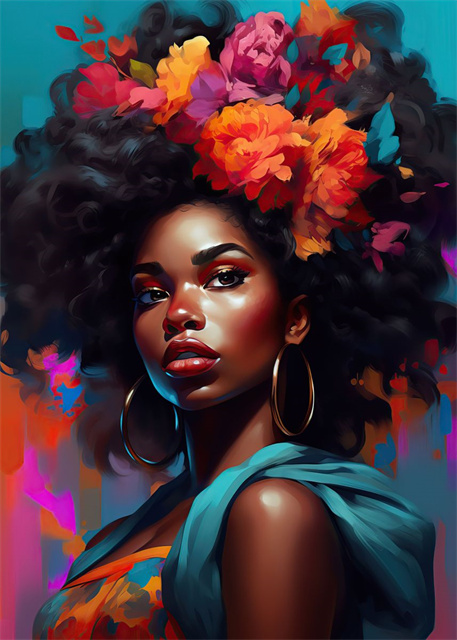 Beautiful African American Woman Canvas Psoters and Prints Sunshine Smiling Girl Pictures Portrait Wall Art Picture Home Decor