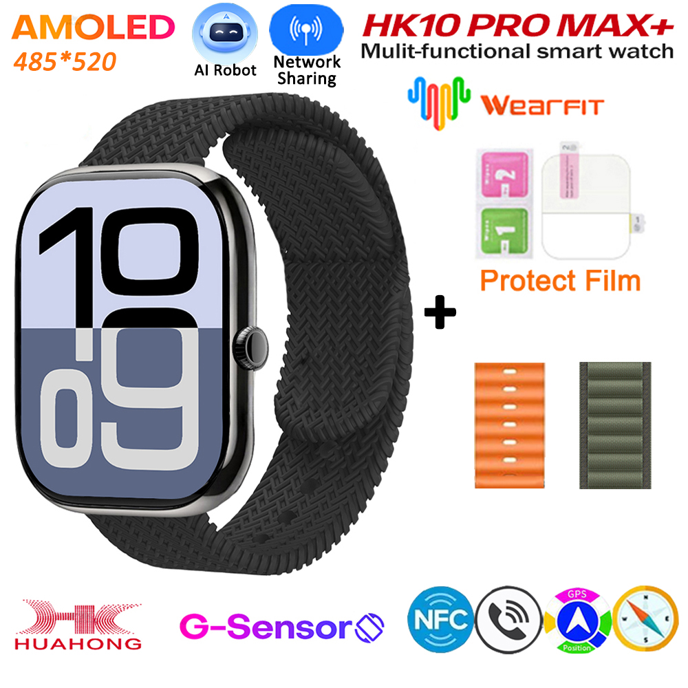 2025 HK10 Pro Max Plus GEN2 SmartWatch Original Series 10 AI ROBOT AMOLED NFC Compass GPS 4GB Local Album Music Network Watch