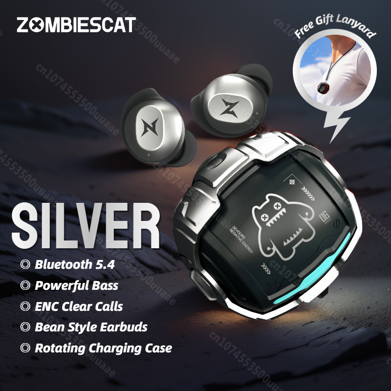 Zombiescat B12 TWS Wireless Earbuds Invisible in-Ear Bluetooth 5.4 Earphones Rotating Flip-Top Design Bluetooth Sports Headphone