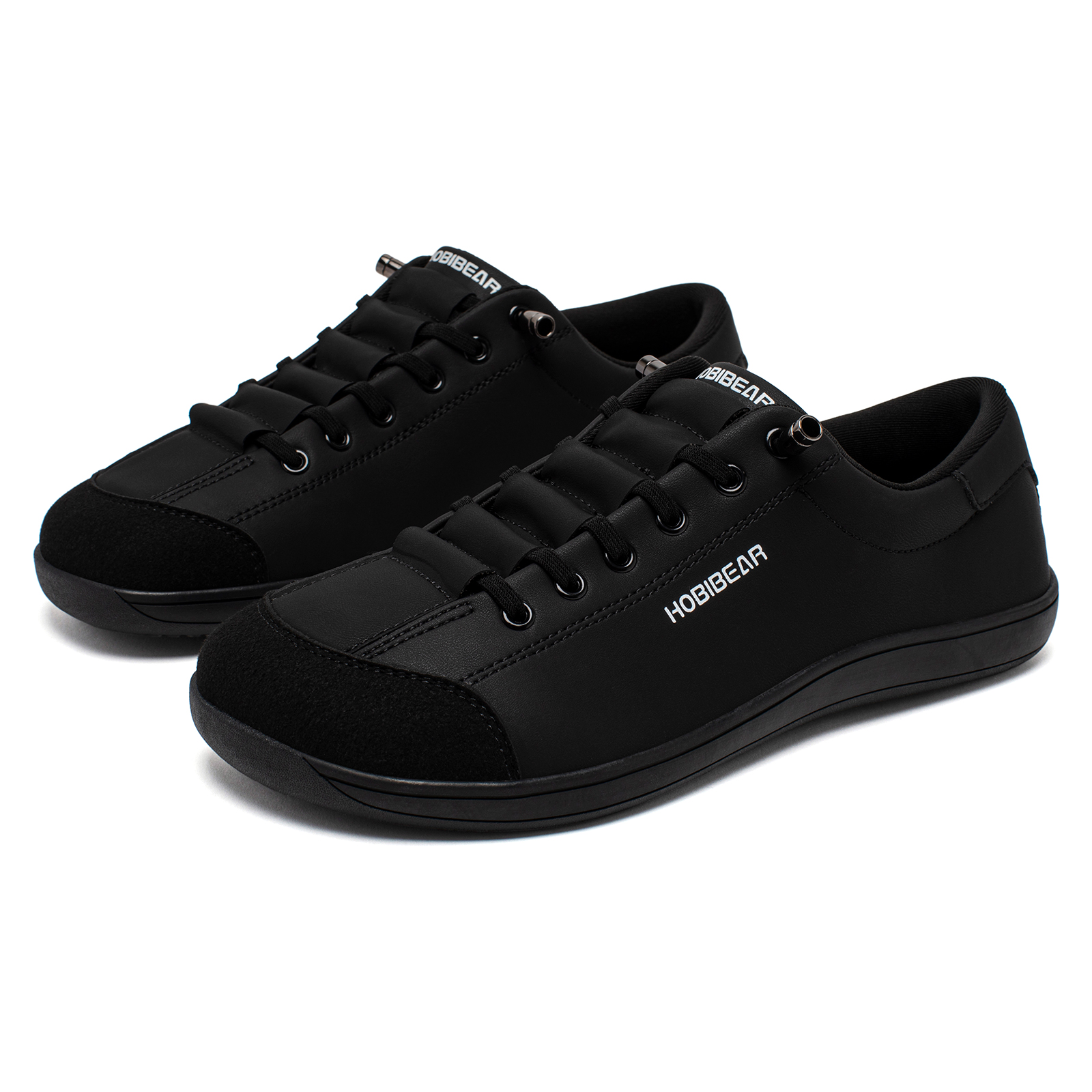 HOBIBEAR Unisex Barefoot Wide Toe Shoes Women Men Artificial Leather Minimalist Sneakers Adjustable Slip On Walking Shoes
