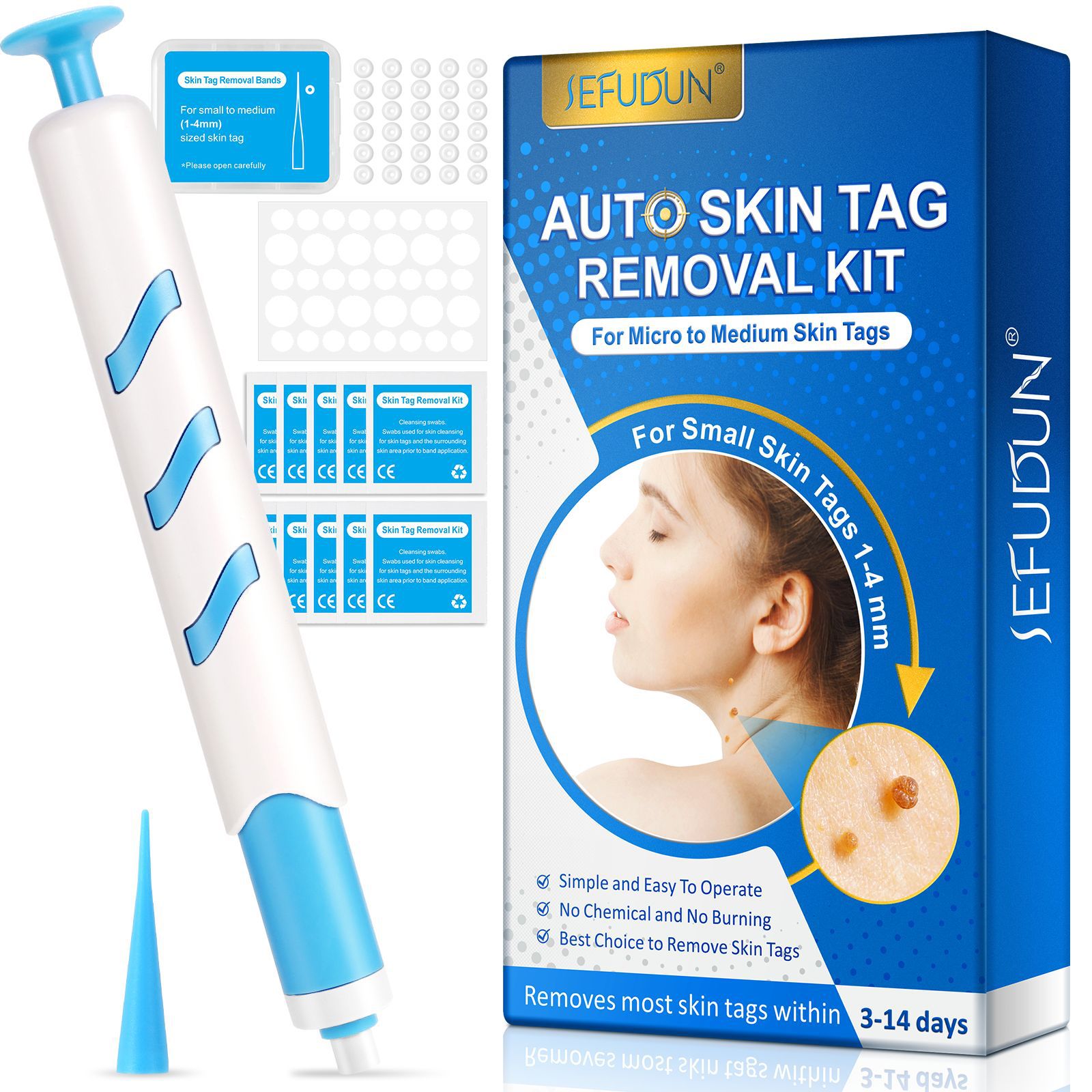 2 IN 1 Auto Micro Skin Tag Remover Device Standard And Micro Skin Tag Removal Kit Adult Mole Wart Remover Face Care Beauty Tools