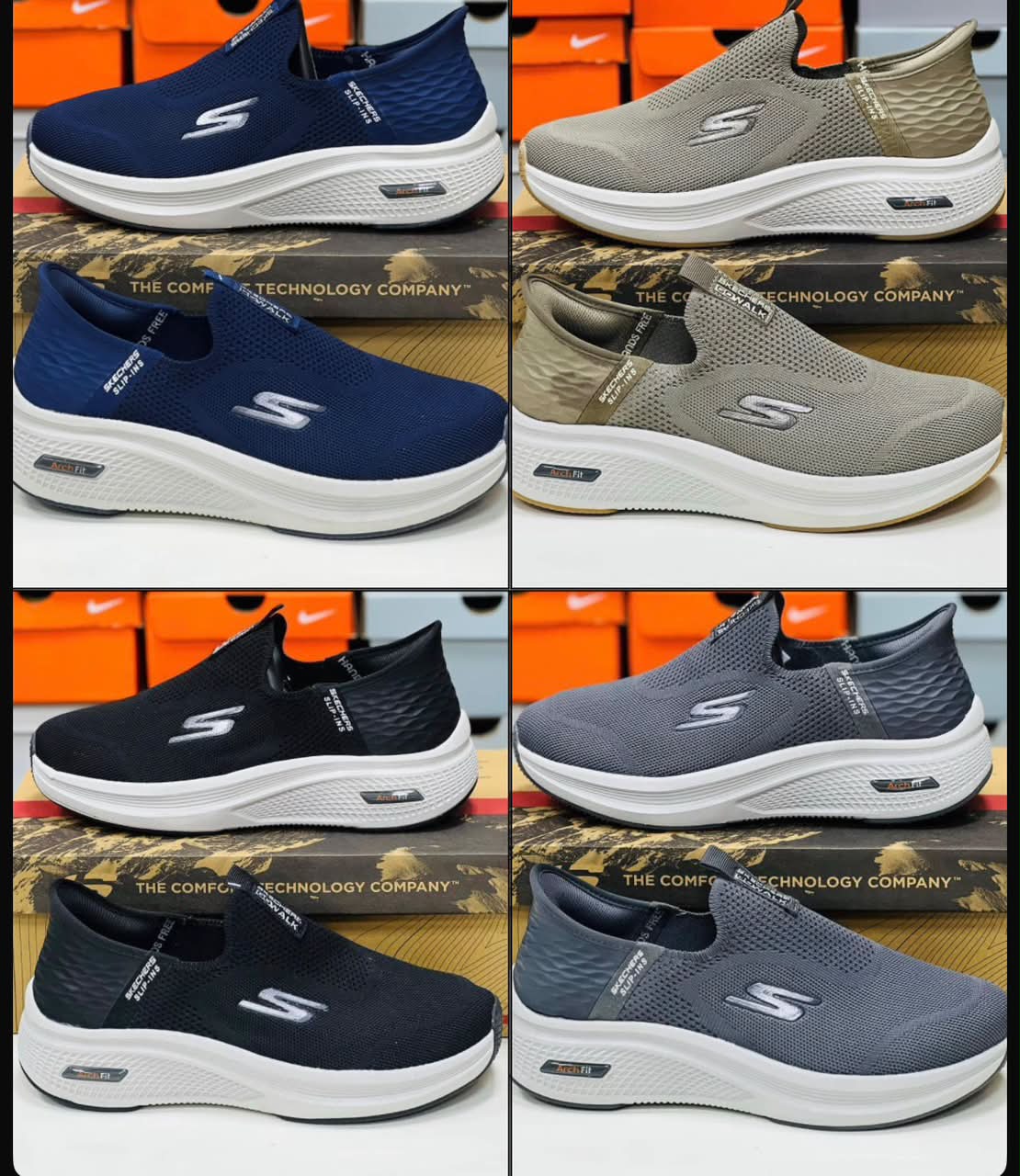 Skechers Slip-Ons Arch Fit Navy Blue Comfort Sneakers