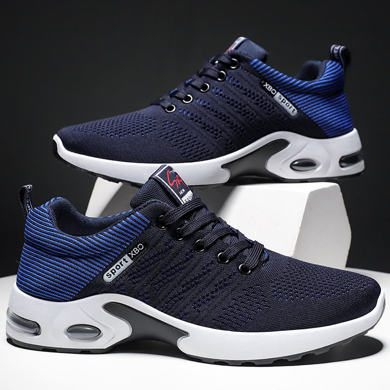 Men's shoes spring new trend men's shoes breathable lace-up running shoes Korean version of light casual walking shoes men