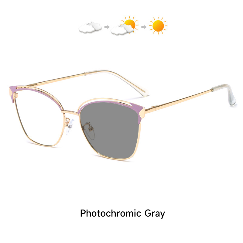 New Fashion Photochromic Anti Blue Light Glasses Women Cat Eye Lentes Oculos Woman Computer Eyewear