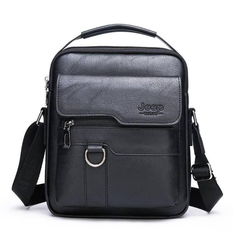 Jeep Suluu Men's Brown Leather Crossbody Bag
