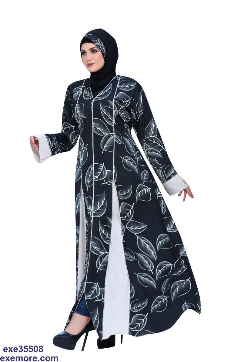 Floral silk abaya