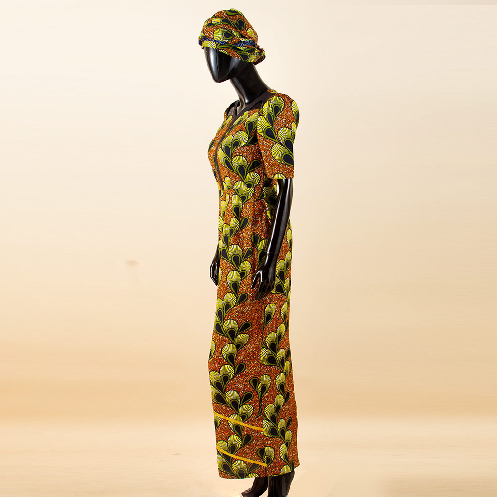Party Gown African Dresses for Women Slim Fit Short Sleeve Dress Evening Vestidos with Headwrap Dashiki Ankara Print 2525071