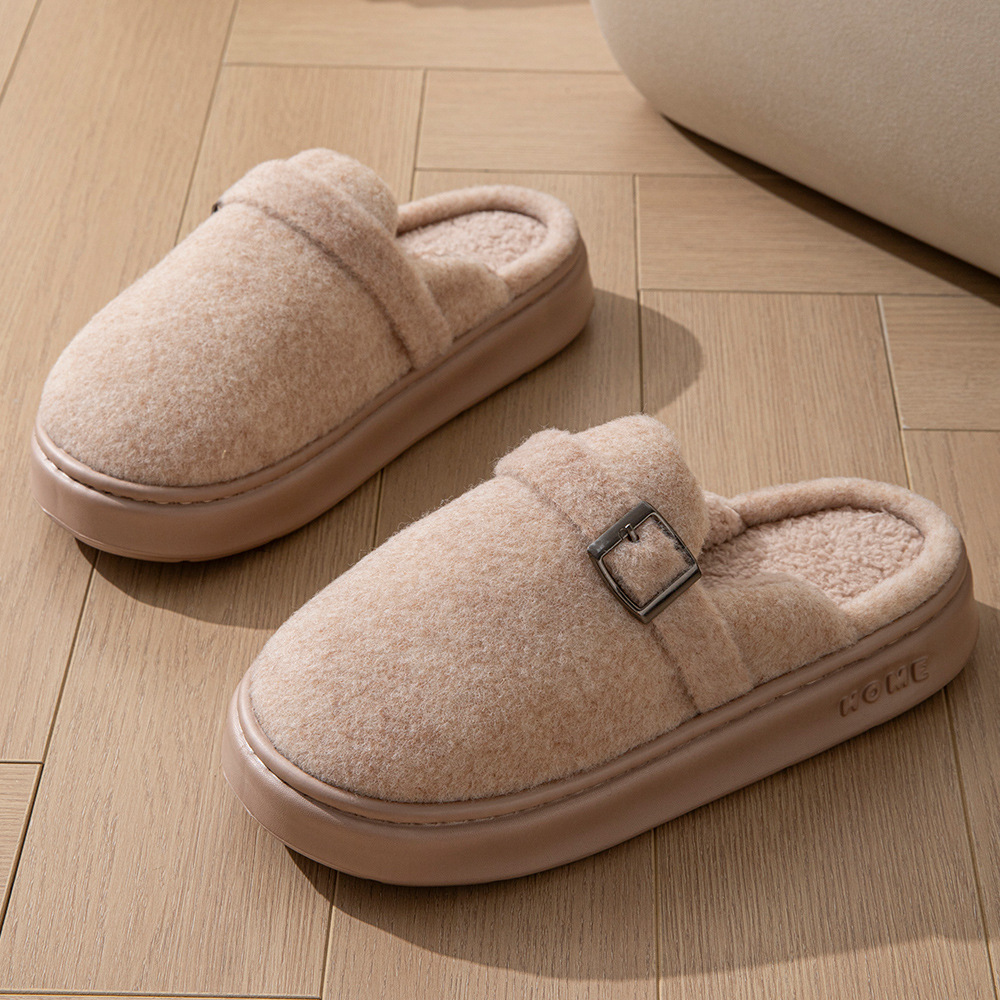 Winter Slippers Women Indoor Warmth Outdoor Anti Slip Thick Sole Comfortable Couples Bedroom Exquisite Breathable Home Shoes