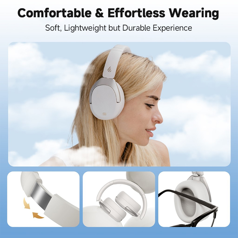 Edifier W830NB Wireless Headphones Bluetooth 5.4 Active Noise Cancelling Hi-Res Over-Ear Headset LDAC Foldable -45dB ANC 94H