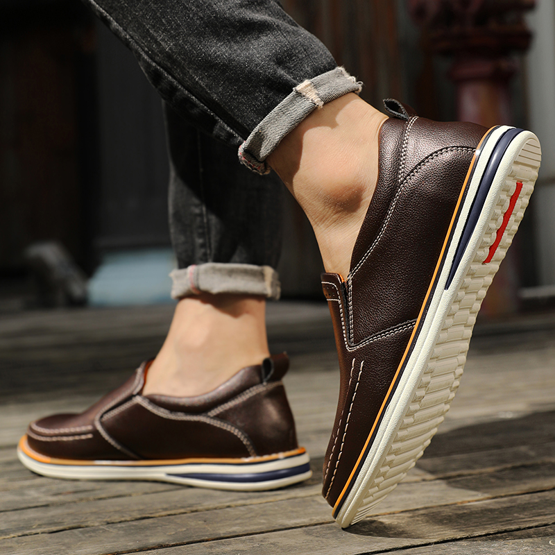 High Quality Men Casual Shoes Genuine Leather Men's Shoes Comfortable Flats Driving Shoes Outdoor Men Loafers Large Size 38-46