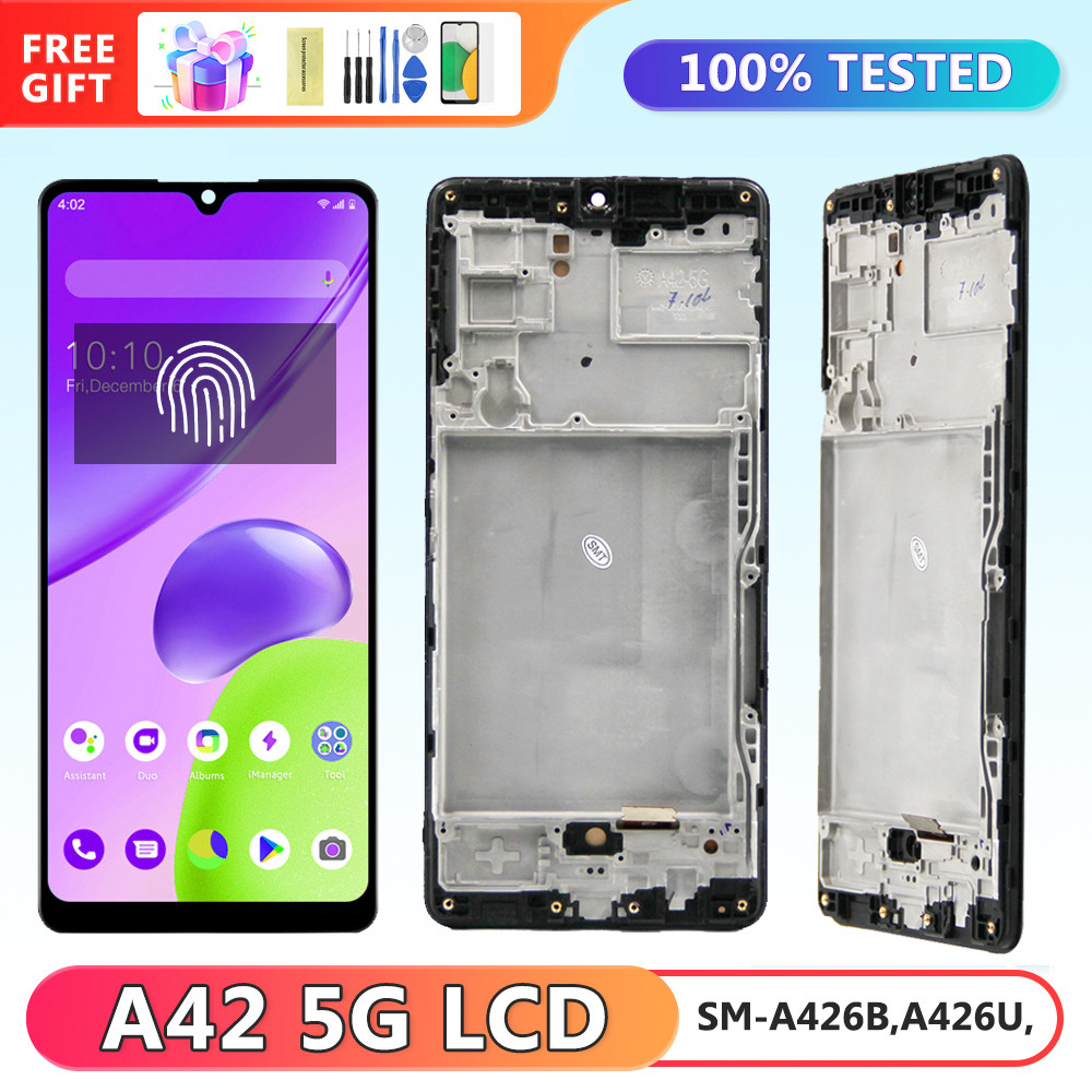 Super Amoled A42 5G Screen Replacement, for Samsung Galaxy A42 5G A426 A426B A426B/DS Lcd Display Touch Screen with Frame