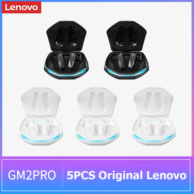 5PCS Original Lenovo GM2 Pro  TWS Wireless Headphones Sliding Cover Gaming Earphone Bluetooth 5.3 Sport Earbuds Music Headsets