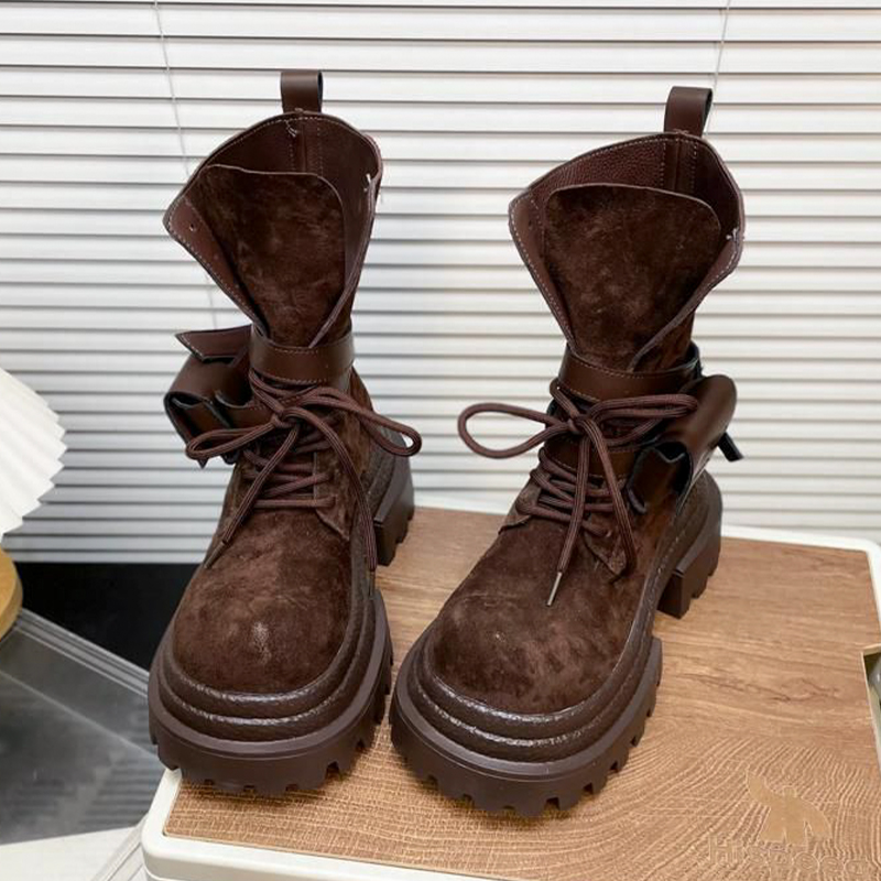 Women's Boots Flats Platform Designer Shoes Suede Fashion Dress Woman'ankle Boots Winter 2025 New Sport Mujer Motorcycle Boots