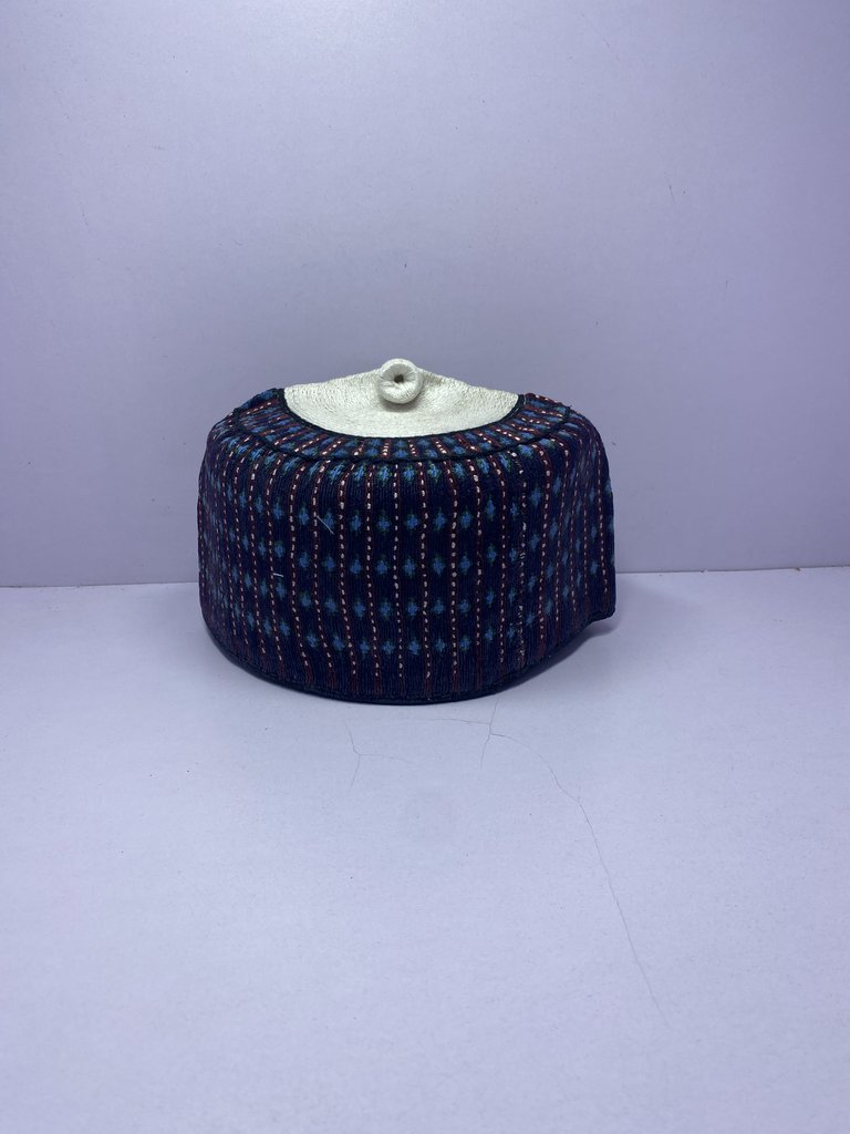 Stripped Maiduguri – Hausa/Fulani Cap, Kufi, Handwoven Cap, Zawa