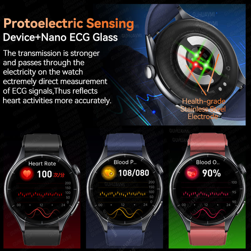 2025 New ECG+PPG Health Diagnosis Smartwatches Men Women Clock Uric Acid Lipid BP Heart rate Tracker NFC Sports Smart Watch IOS