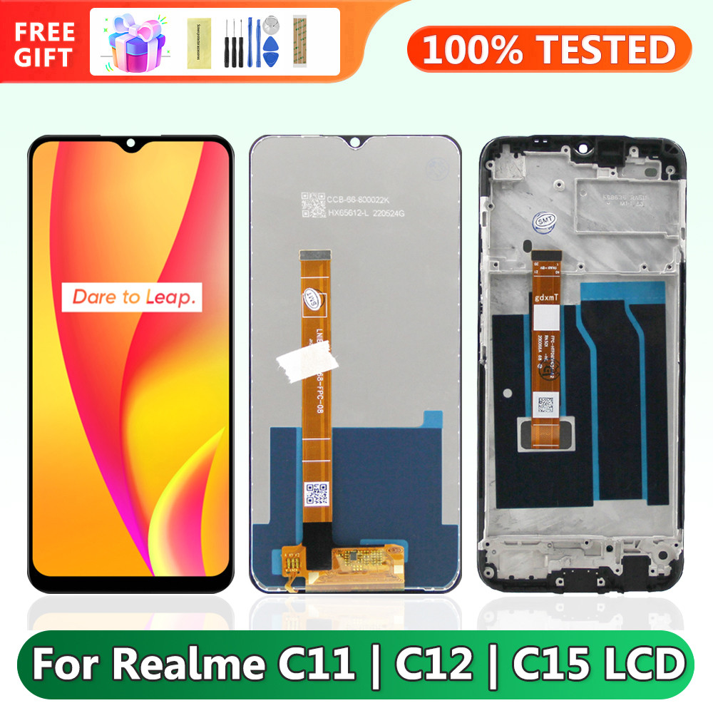 Realme C15 RMX2180 Display Screen, for OPPO Realme C12 RMX2189 Lcd Display Touch Screen with Frame for Realme C11 RMX2185