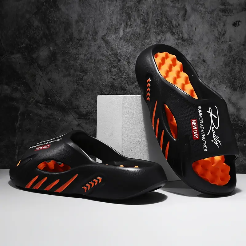 Summer men's EVA massage slippers indoor outdoor hiking beach casual shoes soft bottom comfortable slippers large size 48-49