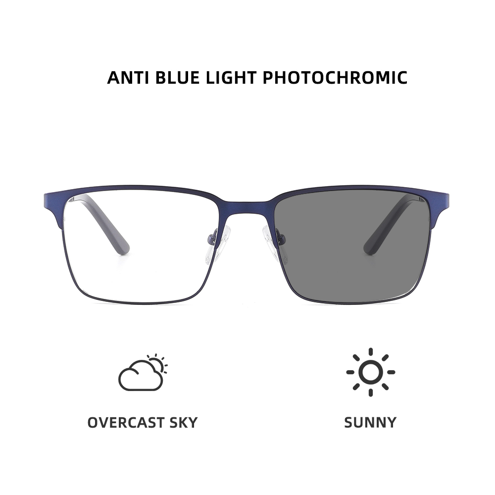 myopia photochromic glasses men Luxury eyeglasses reading  prescription blue anti light bezel for business optical glasses man 2