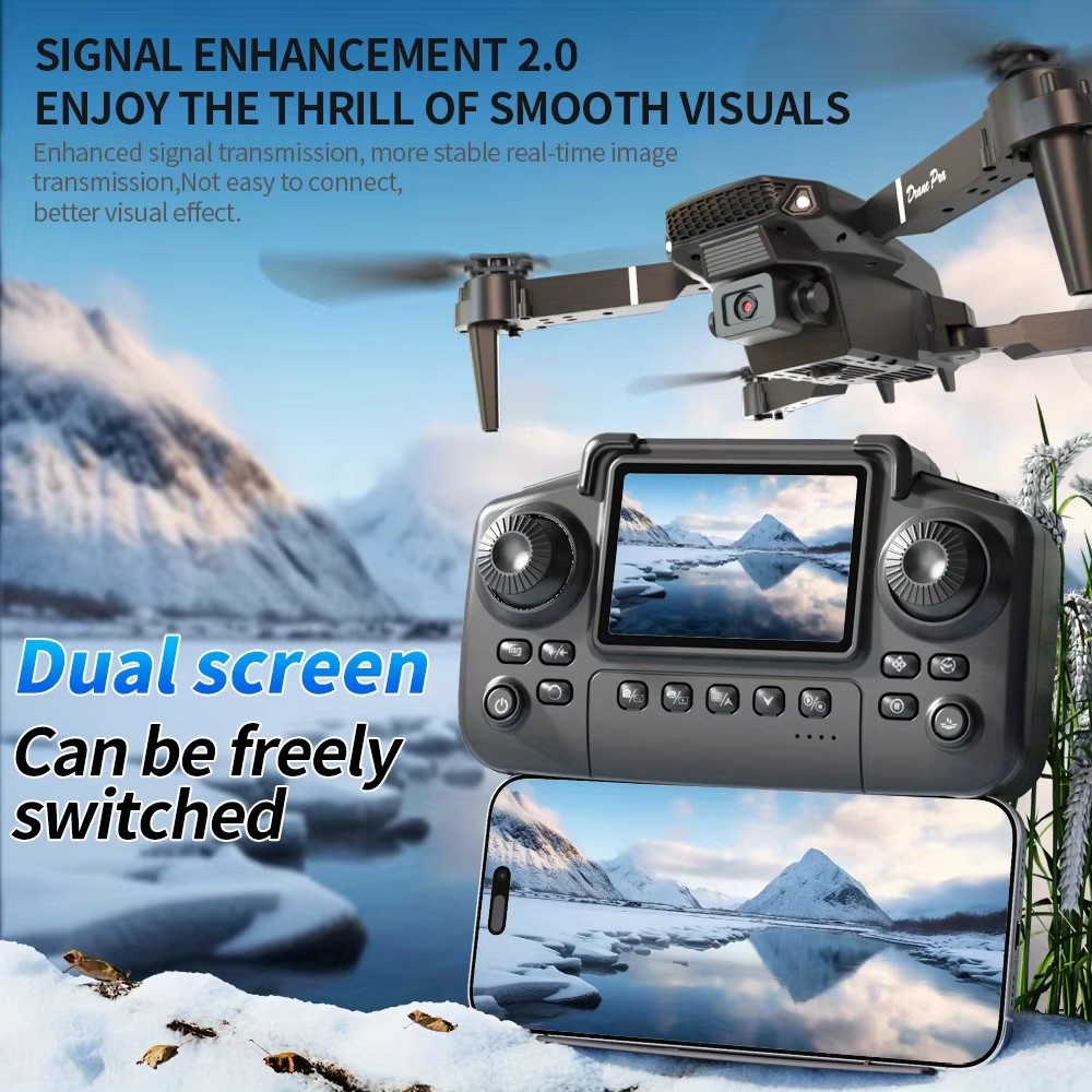 E88 Air Screen Control Drone Professional Wide RC Dron HD 4K Camera Foldable Helicopter Aircraft Quadcopter Drone Kid Gift Toys