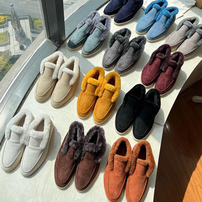 Winter Snow Boots For Women  Fur One-Piece Warm Loafers With Fleece Cuffs  Woolen Short Boots For Women  Wnter Boots