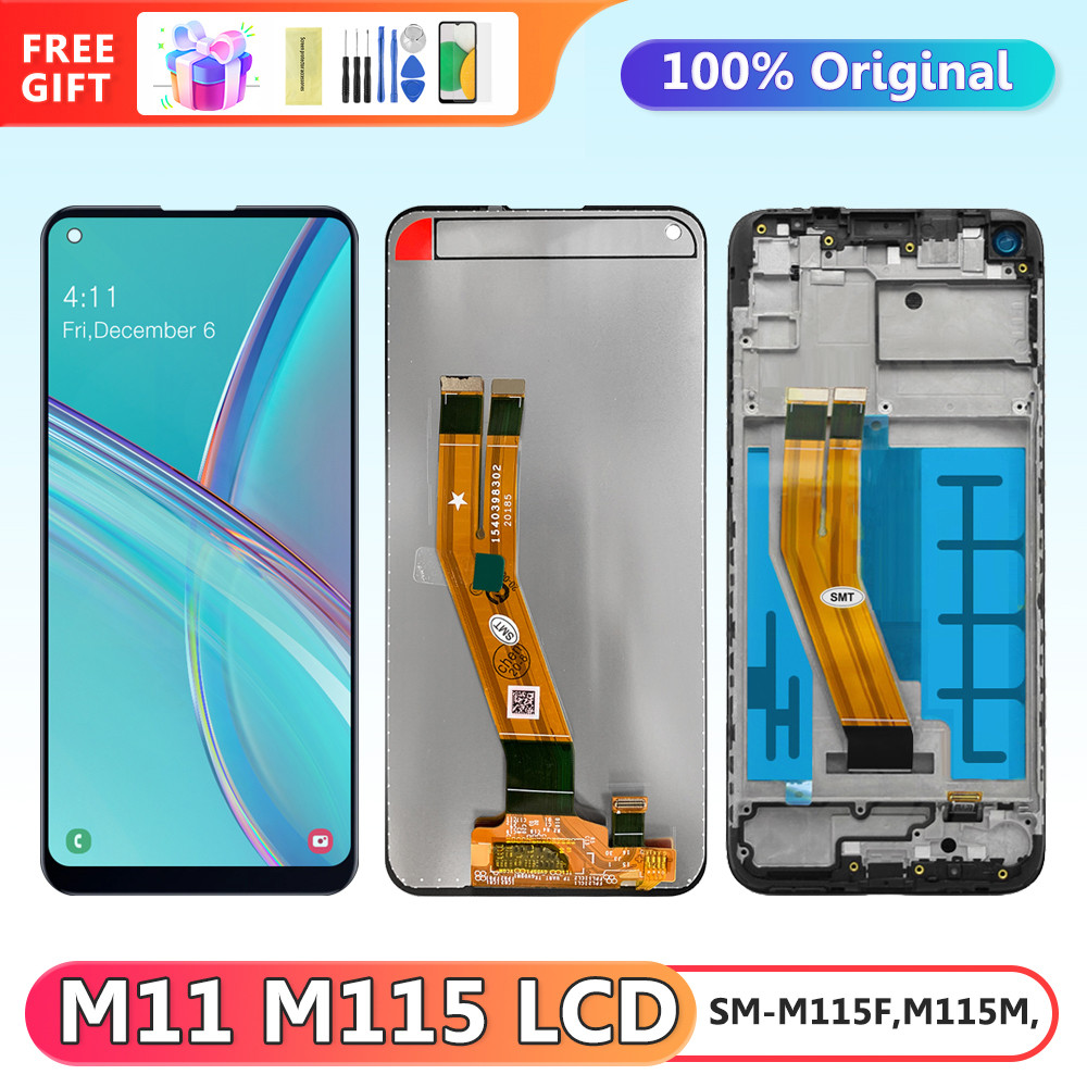 6.4'' Display for Samsung Galaxy M11 M115 M115F M115M Lcd Display Digital Touch Screen with Frame for Samsung M11 Replacement