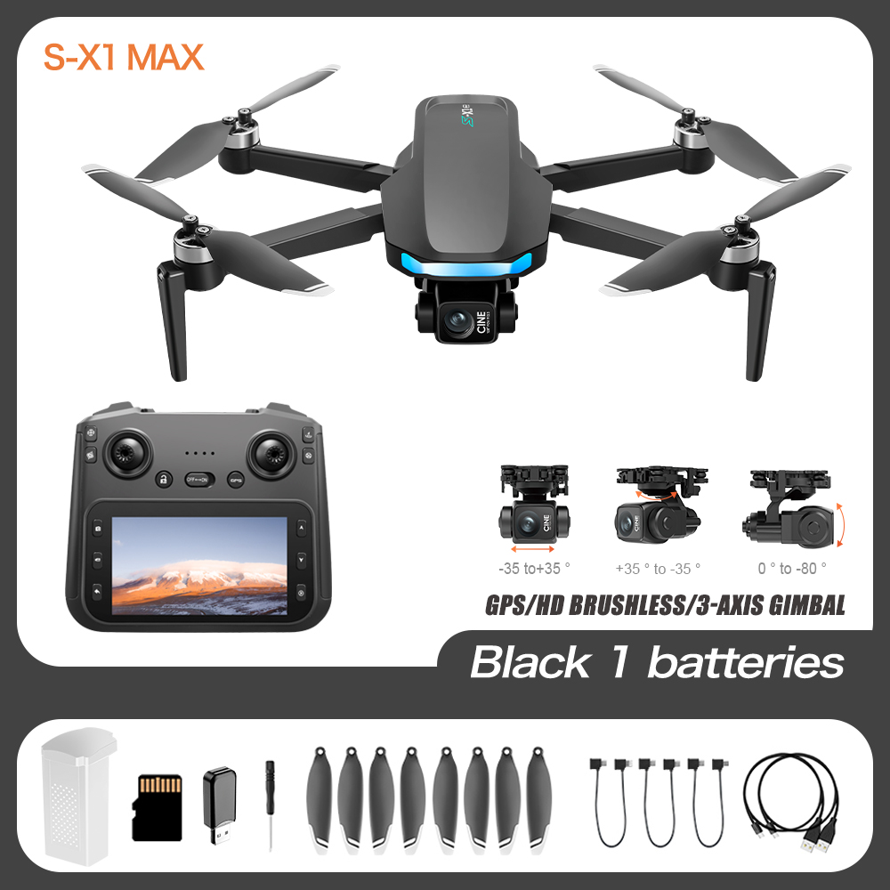 2025 New S-X1 Drone GPS 8K Professional HD 360° Dual Cameras 3-axis gimbal 5G WIFI Brushless Motors Foldable RC Quadcopter Toys