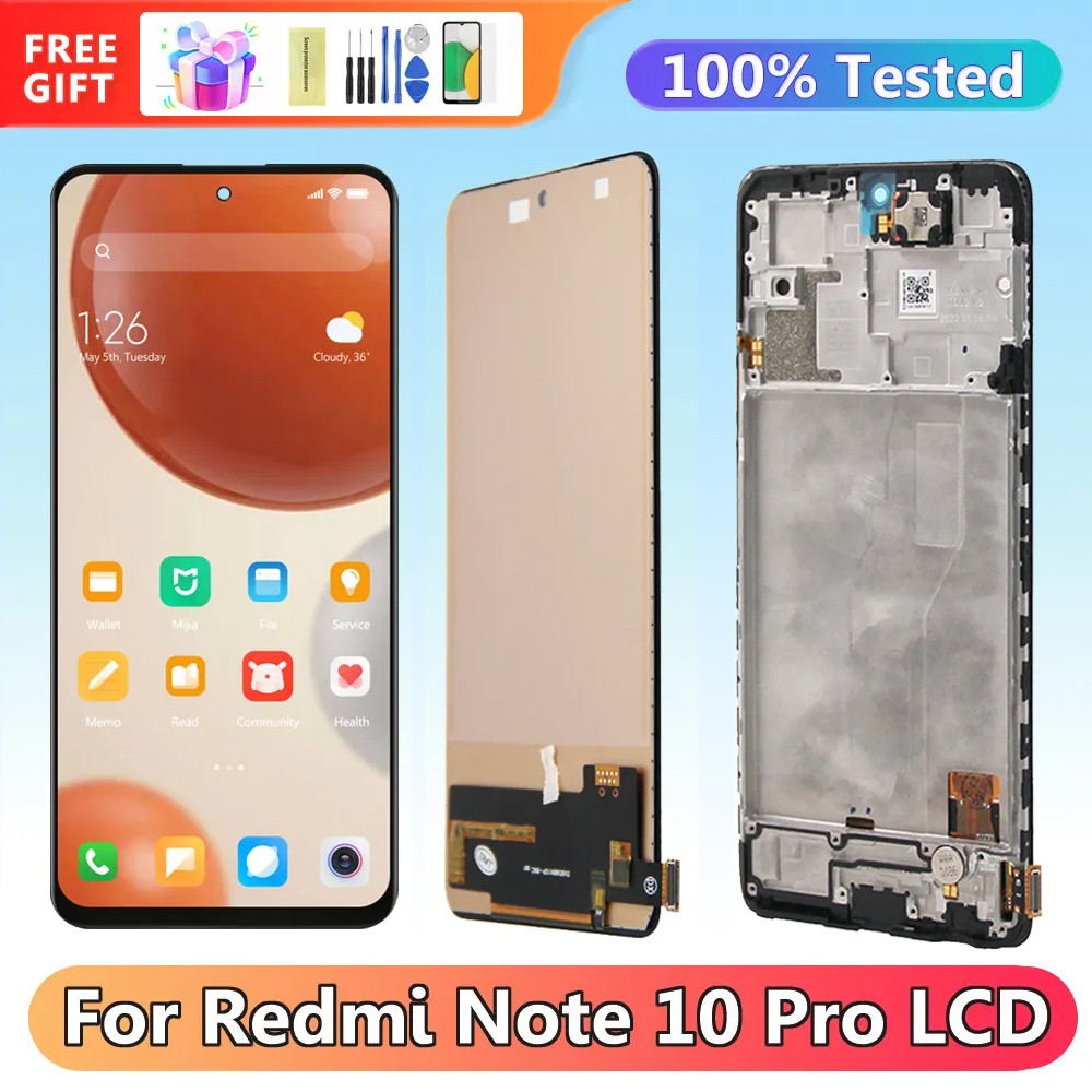 6.67'' Display Screen for Xiaomi Redmi Note 10 Pro M2101K6G M2101K6R Lcd Display Digital Touch Screen for Redmi Note 10 Pro