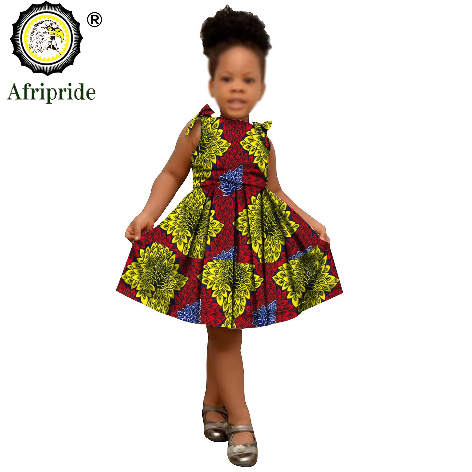 2025 African Children Clothing Kids Dashiki Ankara Print Dresses Sleeveless Lovely Mini Dress for Girl AFRIPRIDE S1940005