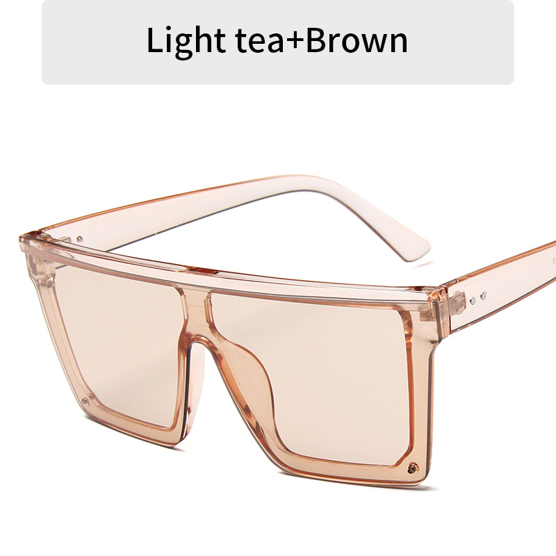 2023 Vintage Male Flat Top Sunglasses Men Brand Black Square Shades UV400 Gradient Sun Glasses For Women Cool One Piece Designer