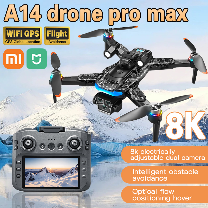 Xiaomi Mijia A14Pro max GPS Brushless 8K three Camera Optical Flow Obstacle Avoidance Foldable Quadcopter RC Distance Drone Toys
